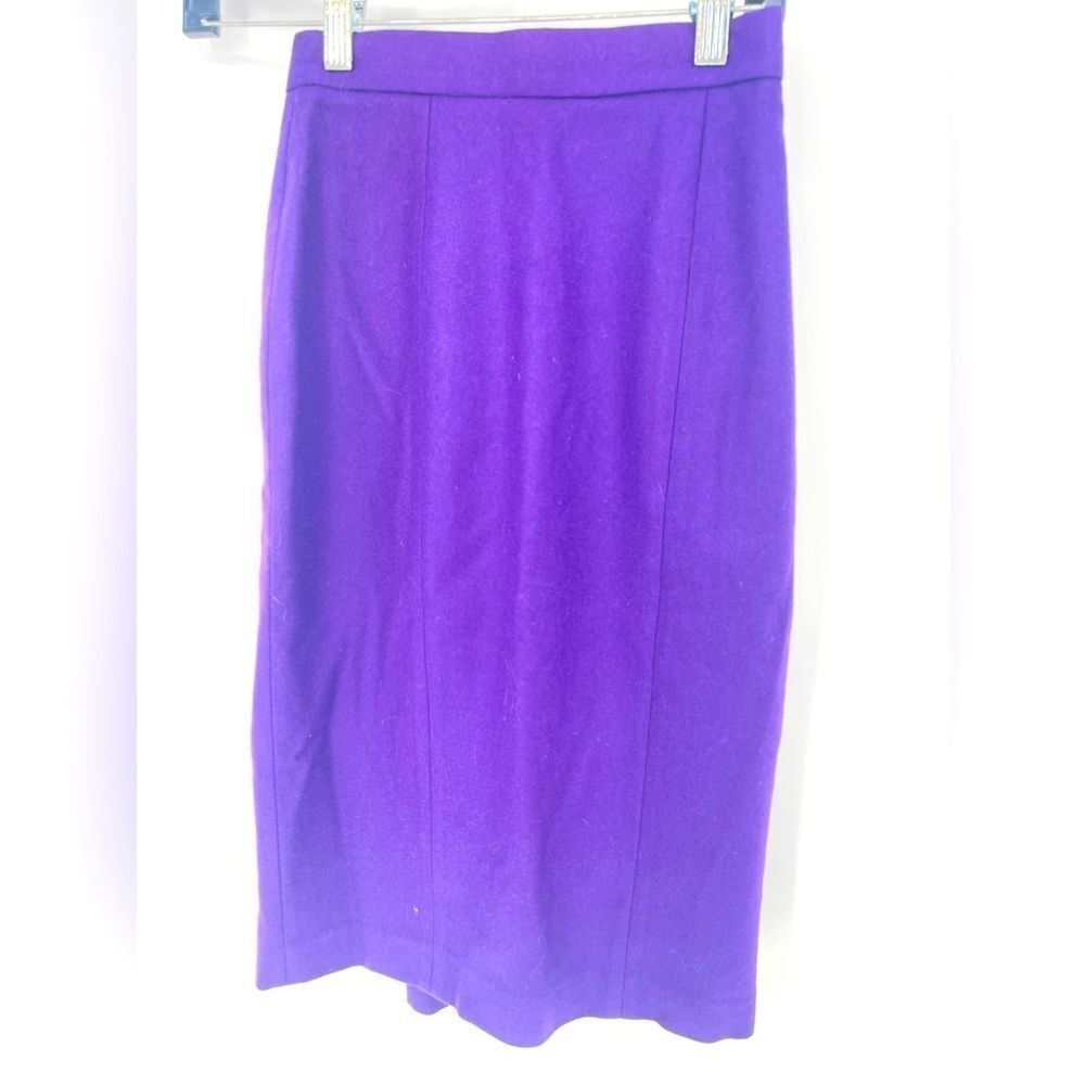 Vtg Cassidy made in France purple wool pencil career skirt size 2